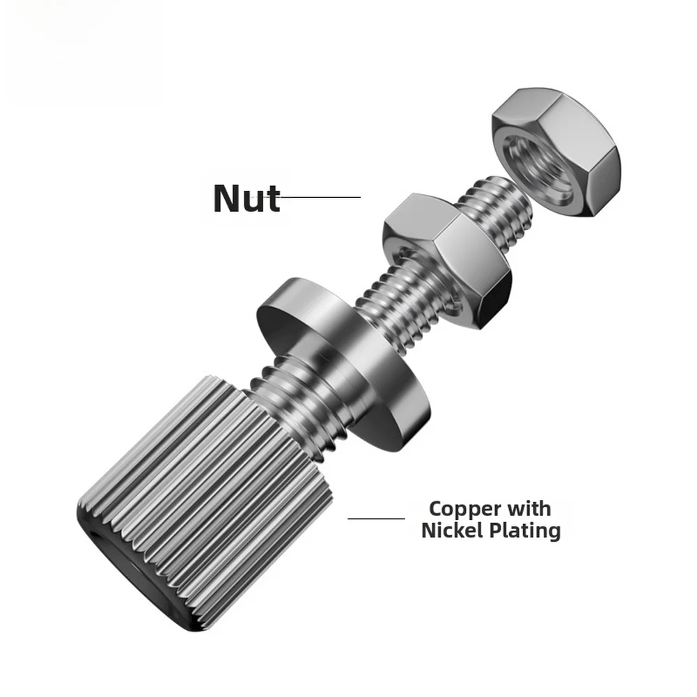 20A Grounding Post Small Metal Panel Grounding Terminal Copper Nickel Plated 20A Current 4mm Screw For Electrical Connection