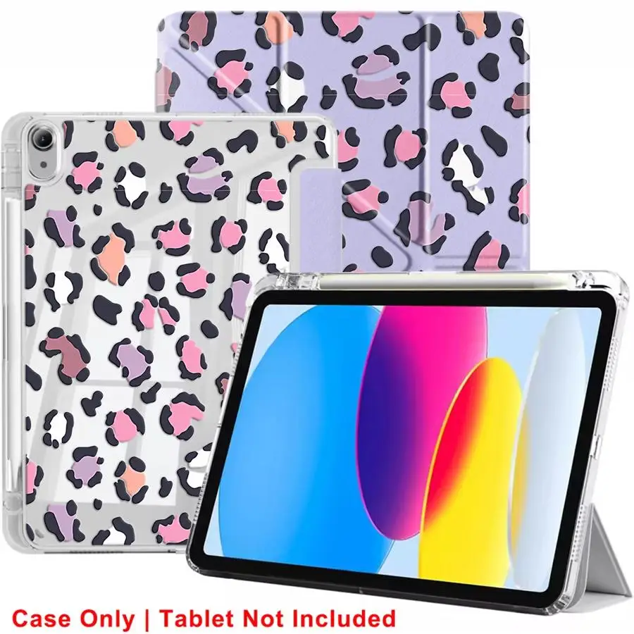 Tablet Case For iPad Pro 2025 Air 4 5 M3 M2 M4 11inch Mini 6 7 Pro 11th 10th 9th 8th 7th 12.9inch Holder Cover Y-Fold Leopard