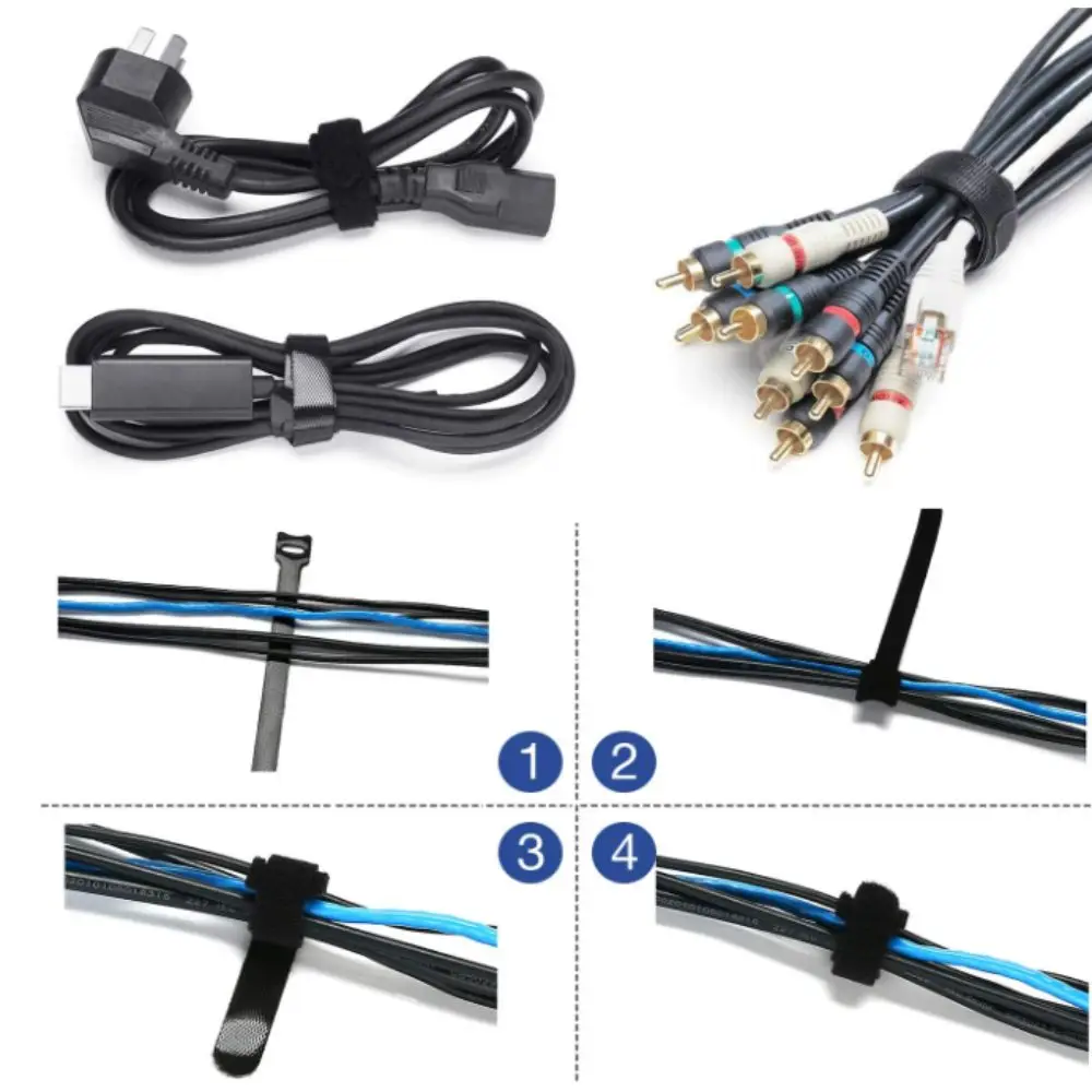 كابل البيانات إدارة الكابلات كم النيوبرين شبكة الكمبيوتر منظم الكابلات تصنيف لإعداد الكمبيوتر غلاف كابل الكمبيوتر #3