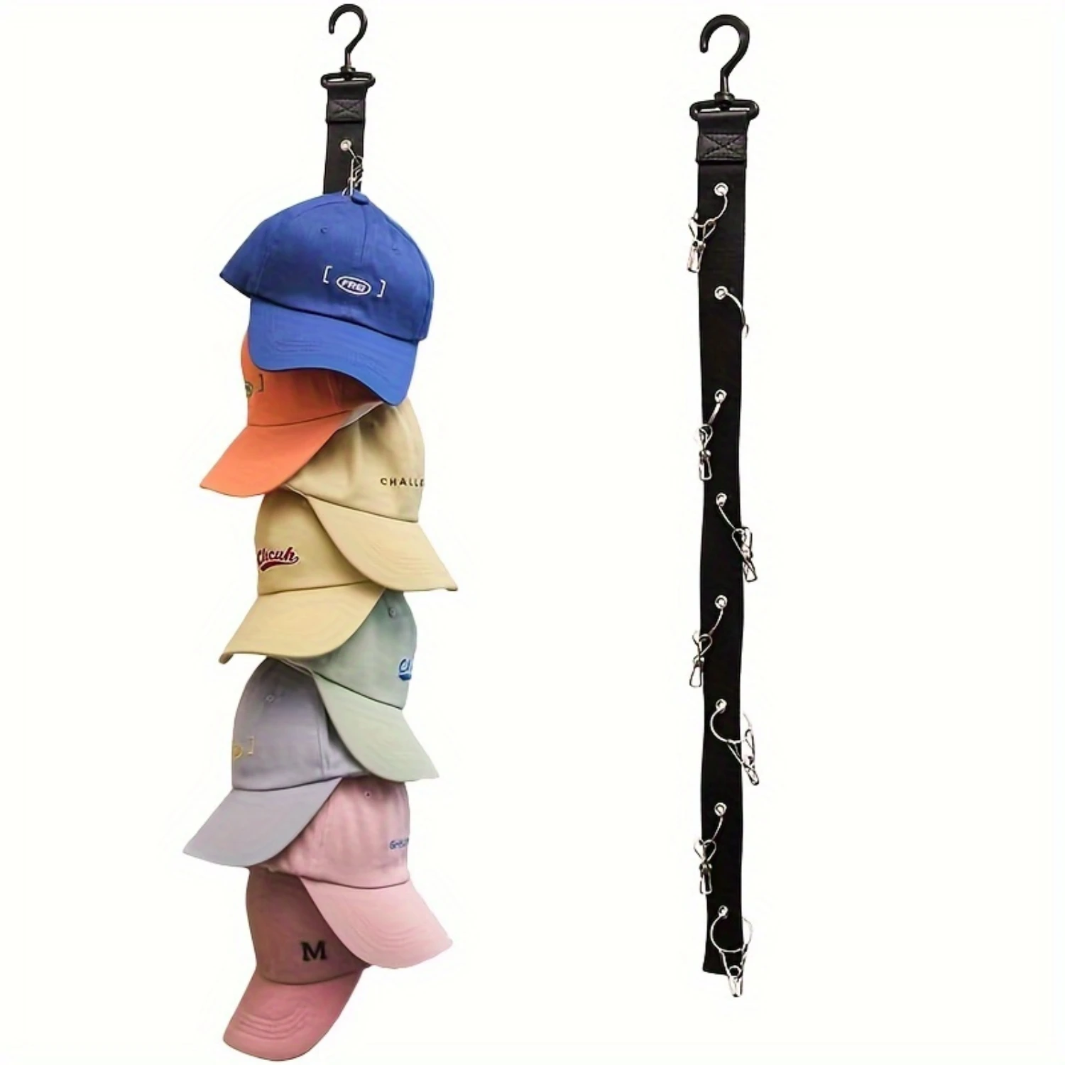 

1pc Rack With Hook, Baseball Organizer, Convenient Hanging Hat Organizer For Over Door Closet