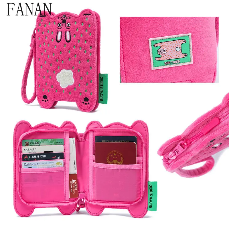 Women's Storage Bags Original Design Cute ID Holders Animal Travel Passport Holder Card Case Document Organizer