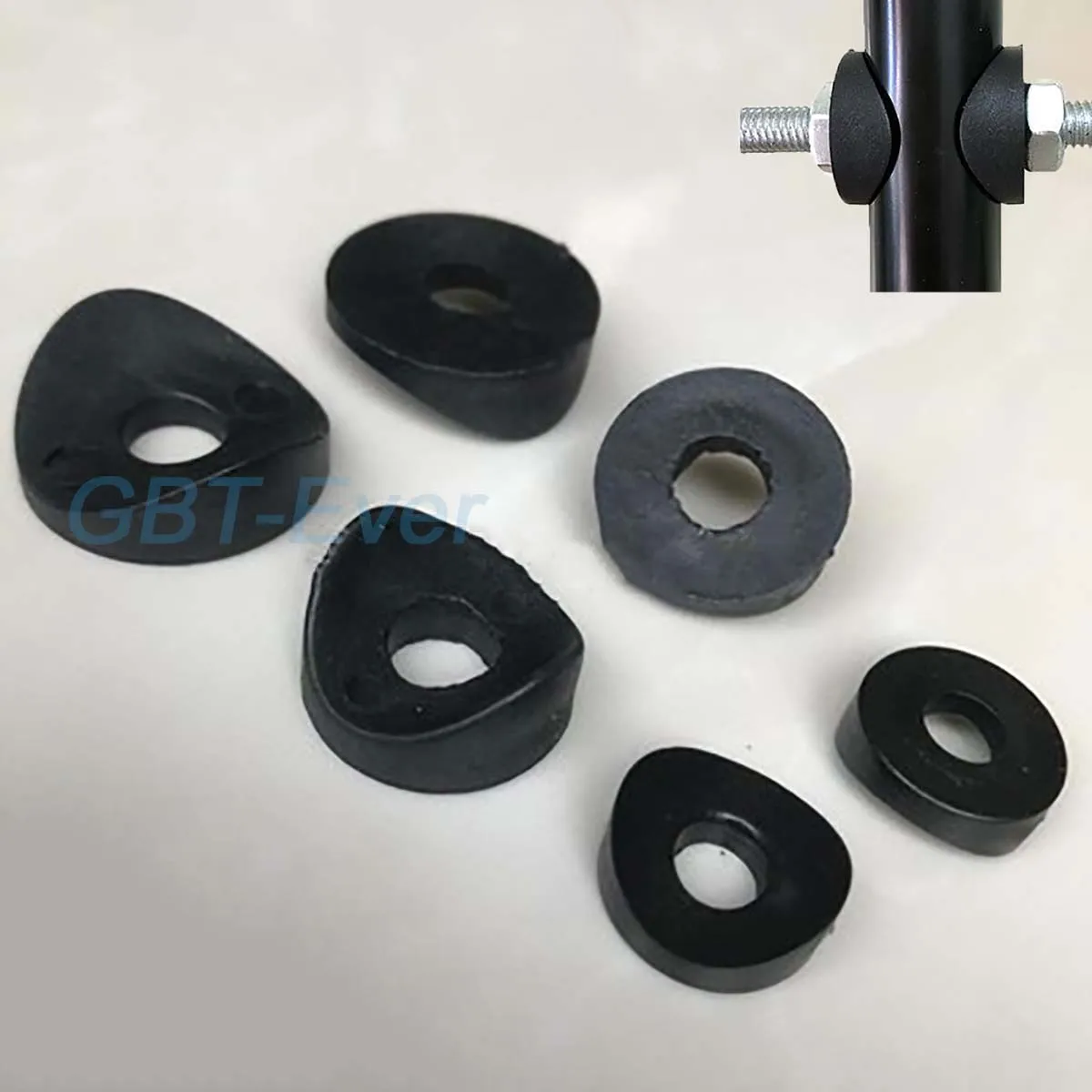 Plástico curvo Duckbill Spacer pedaço, tubo redondo comum oco, cadeira de fixação peça arruela, diâmetro 16, 19, 25mm, 6, 8mm, 10-100pcs