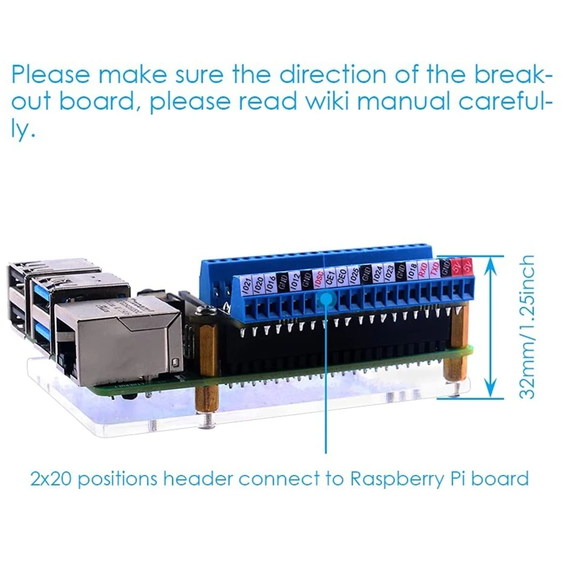 Mini Terminal Board บอร์ดขยาย GPIO Terminal Board สำหรับ 4B/3B +/3B/2B/1B + fo