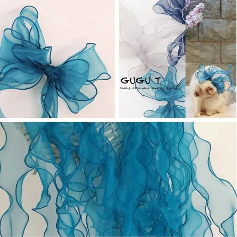 

60Yards/Lot Organza Mesh Pleated Lace Trim DIY Apparel Sewing Fabric Ruffles Lace Ribbons Handmade Craft Supplies Lace Tape