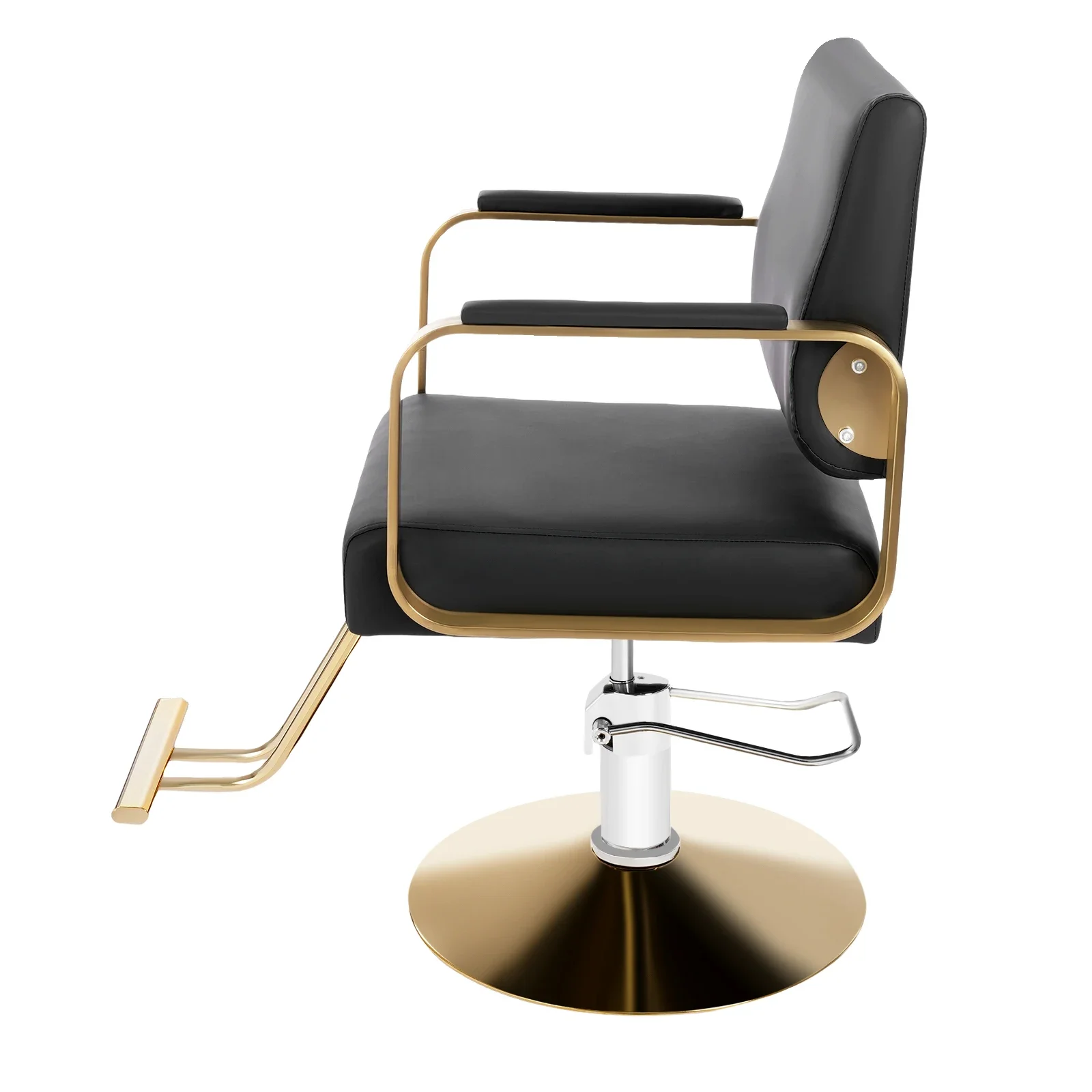 360 Degree Swivel Salon Stylist Chairs, Heavy Duty Hairdressing Chair with Wide Backrest, with Gold Frame，Barber Chair