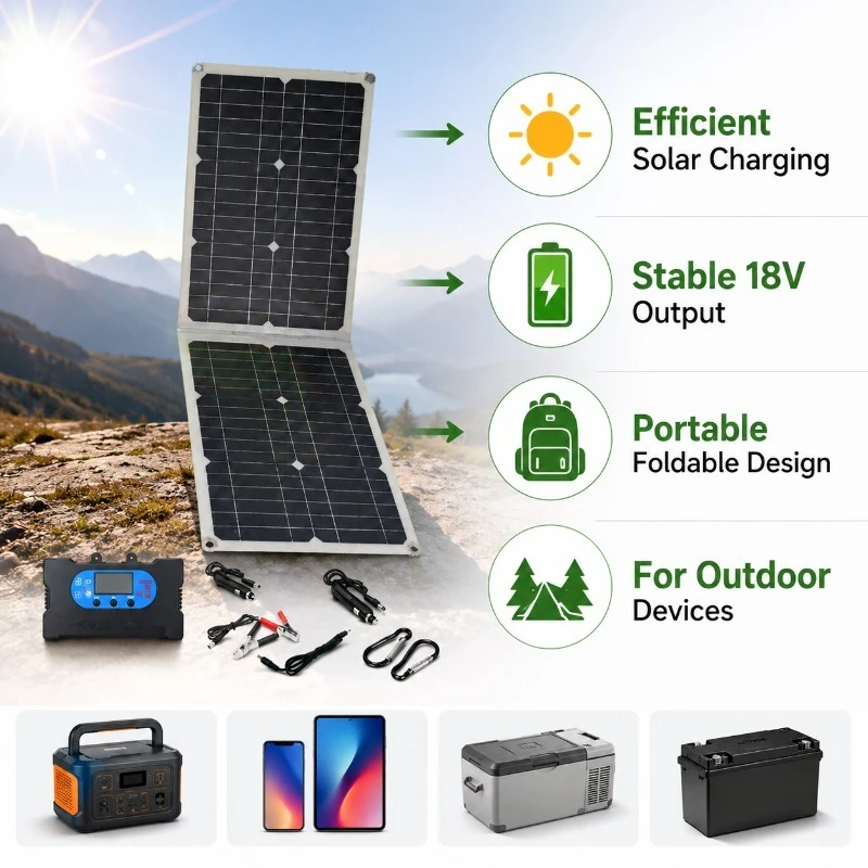 Ultra Lightweight 36W Solar Charger Foldable 18V High Efficiency Solar Panel for Fast Charging Outdoor Must-Have Camping Gear