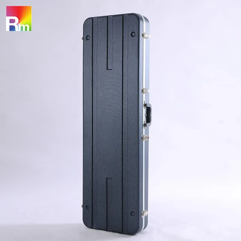 Wholesale Square ABS Electric Guitar Case Gray Blue Thickened Plush Interior Hard Shell for Electric Bass and Light Body