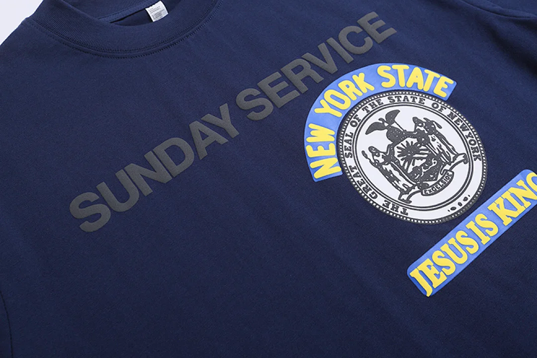 2026 Best Version 1:1 Kanye West SUNDAY SERVICE Foam Printing Women Men T shirt tees Oversized Men Casual Cotton T shirt Summer