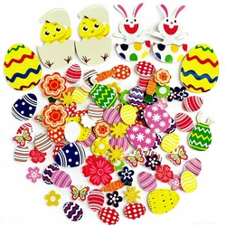 100PCS Easter Foam Stickers - Self-Adhesive Bunny Chick Egg Carrot Craft Stickers for Spring Party Decor Scrapbooking Kids DIY