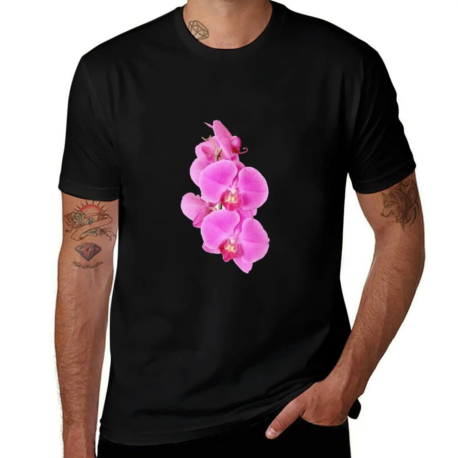 Purple moth orchids T-Shirt tees cotton graphic tees customizeds t shirts for men graphic