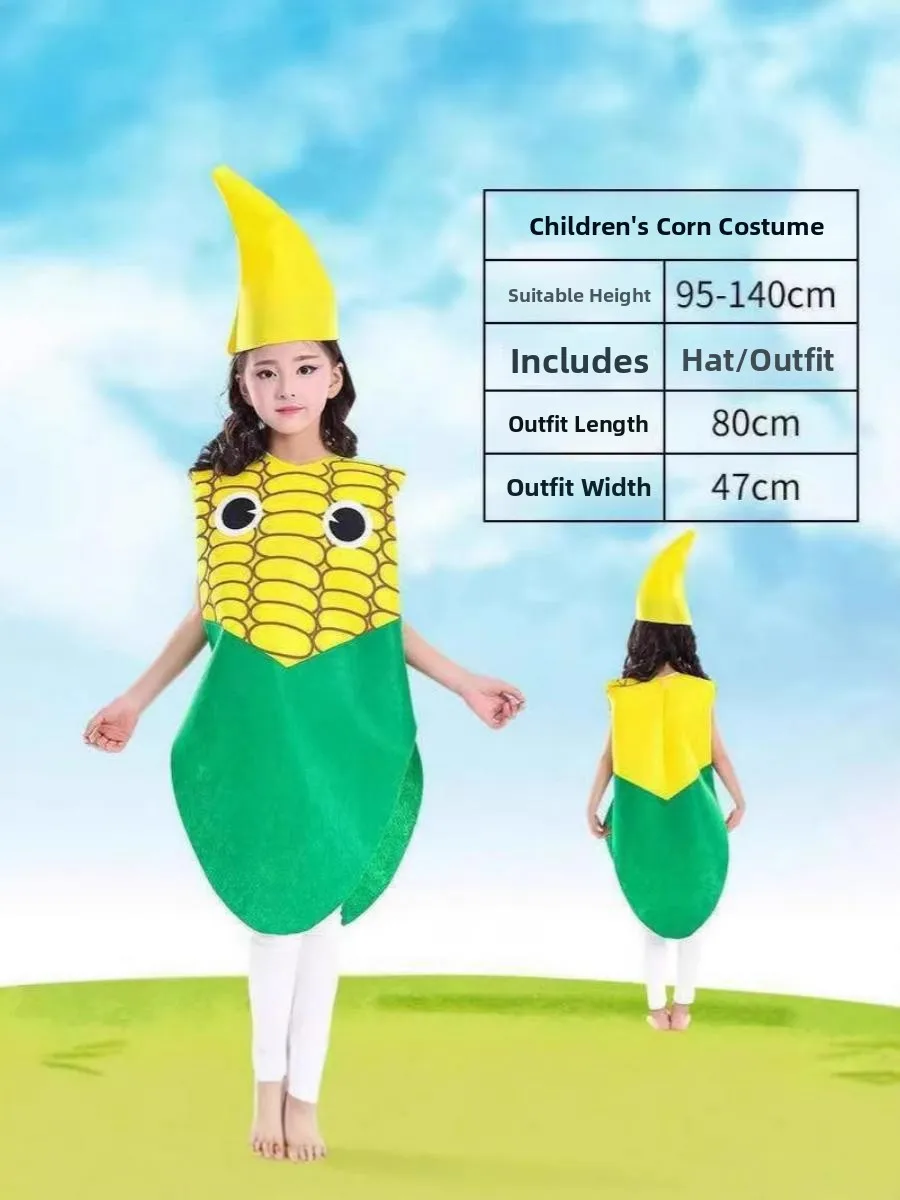 loween Stage Costume Children's Festival Performance Fruit Vegetable Performance Clothes Parent-Child Clothes Polyester