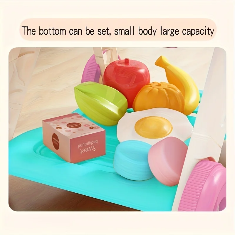역할놀이 과일 자르기 장난감 세트, 주방 슈퍼마켓 쇼핑 카트 장난감, 남아 여아 조기 교육용 장난감