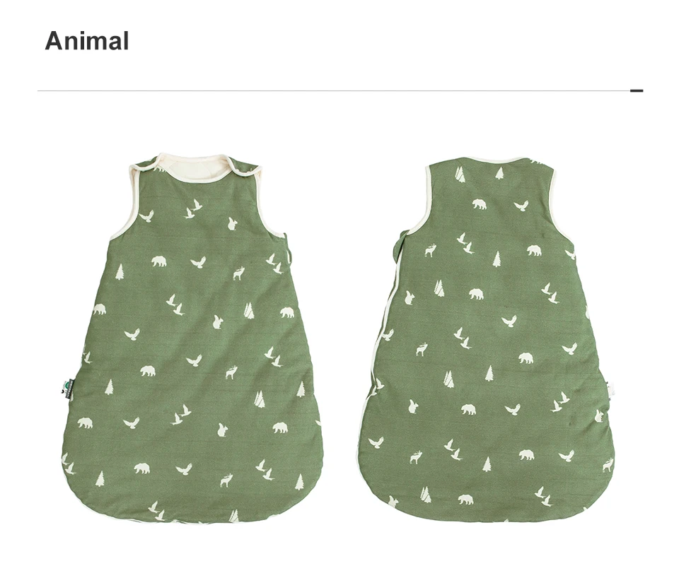 Sleeping Bag For Baby 0-24 Months Spring Autumn Sleeveless Wearable Anti-Kick Blanket Cartoon Printed Baby Sleepsacks 2.5Tog