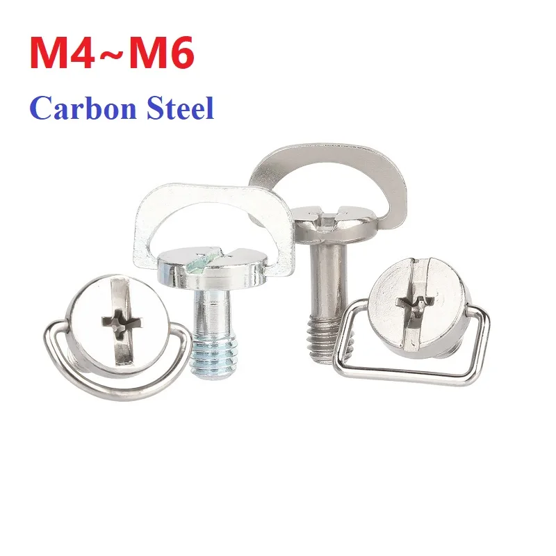 D-Ring Screw Carbon Steel For Camera Tripod Quick Release Plate Hand Tighten The Hook Screw M4 M5 M6