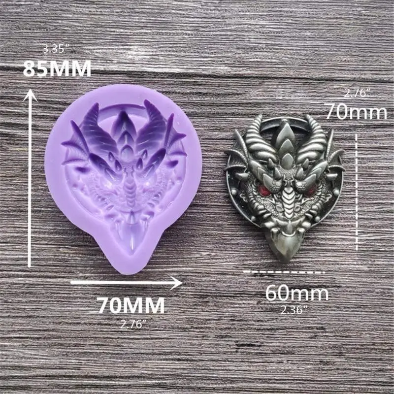 KXRA DIY Dragón brillante brillante para cabeza Charmas moho llavero Resina Joyería epoxi