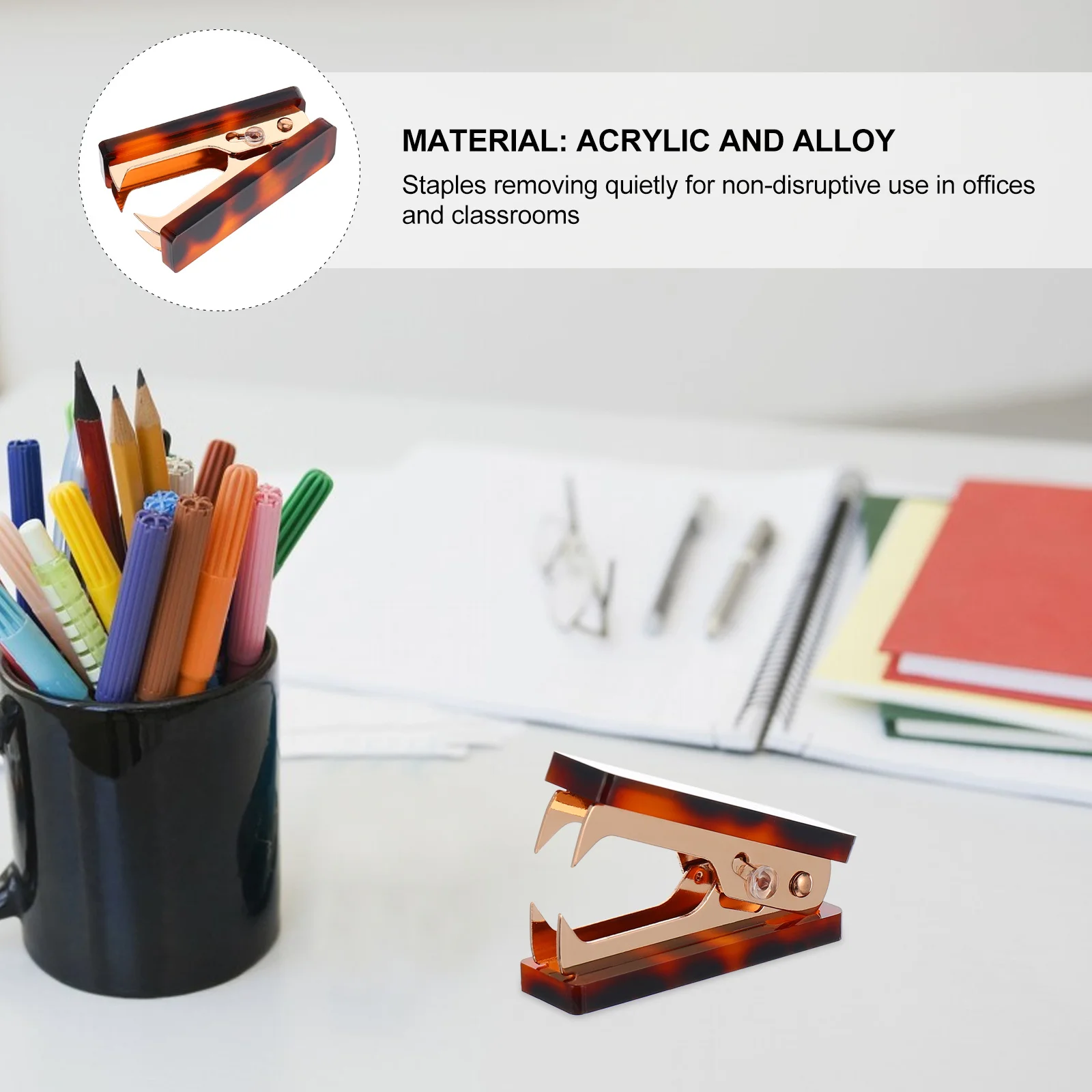 

Desktop Staple Remover Acrylic Body Easy One-Handed Puller For Office School Home Stationery Supplies Staple Removal Tool