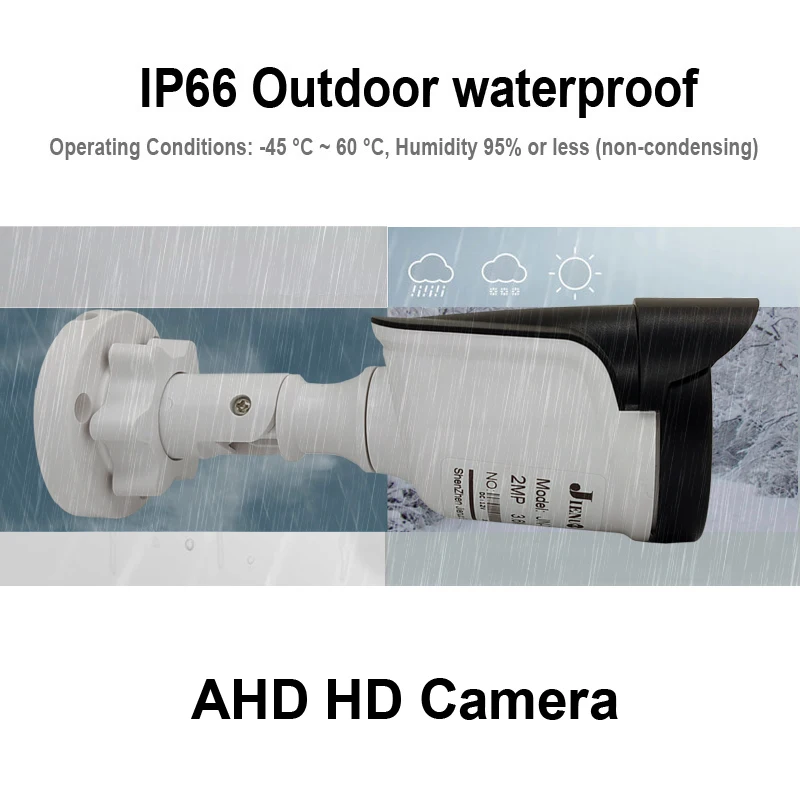 AHD Camera HD Outdoor Waterproof Infrared Night Vision CCTV Security Surveillance Monitor Bullet 1080P Video Indoor Home Cam 2MP