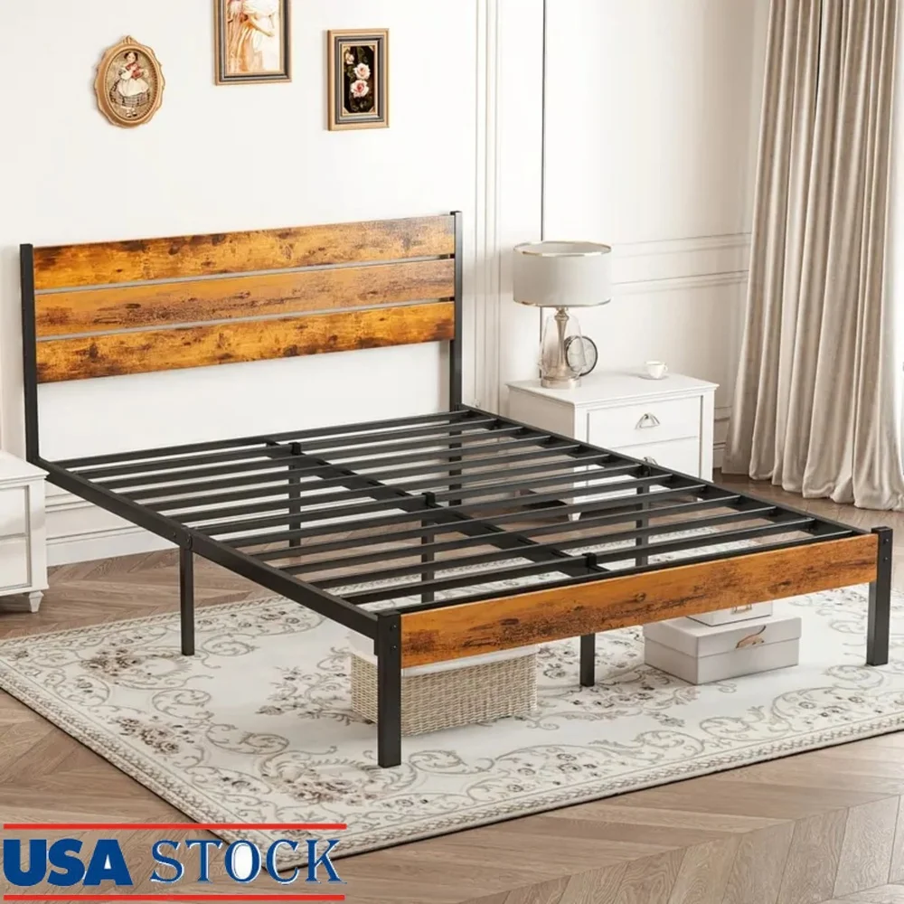 

Twin Metal Bed Frame with Headboard Footboard Underbed Storage Sturdy Steel Slats No Box Spring Needed Easy Assembly 800lb
