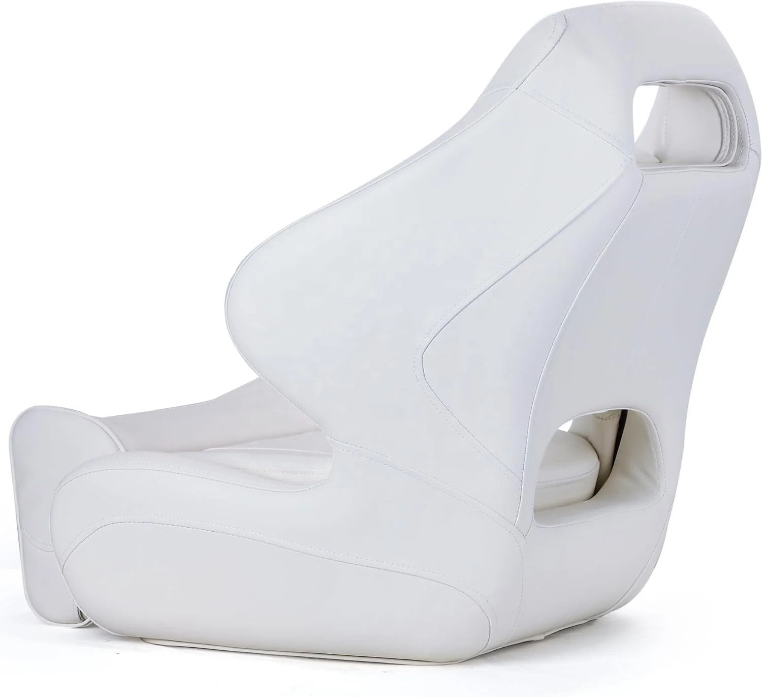 Premium Pontoon Captain's Chair Sport Flip Up Boat Bucket Seat With Boat Seat Cover,White