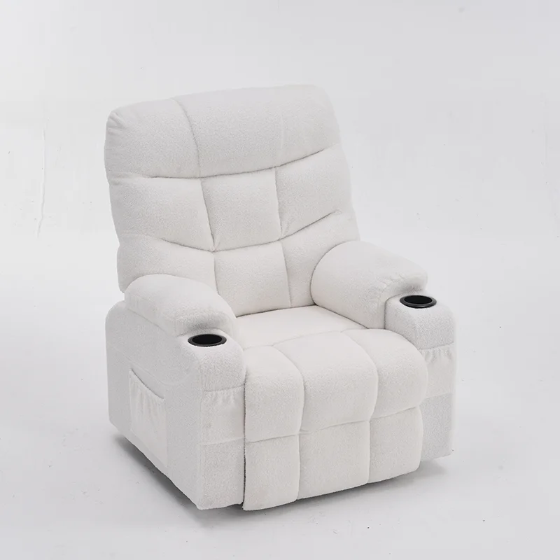 Modern Wood Modular Design Electric Lift Fabric Reclining Sofa Single Motor Motion With 6 Points Massage And Heated