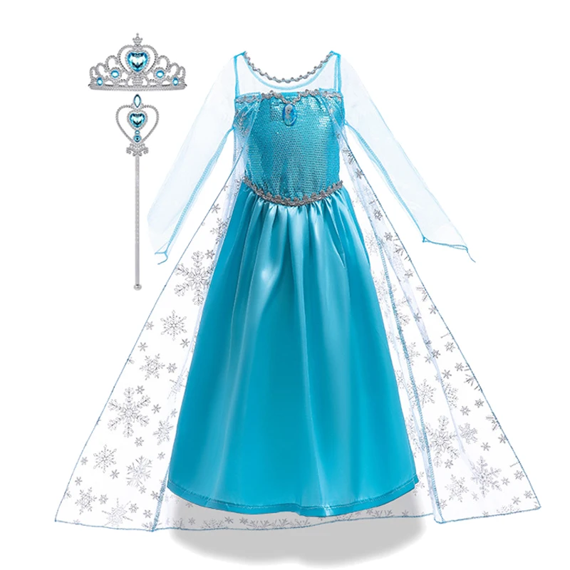 Mädchen Schnee königin Elsa Kinder Kostüme für Mädchen Karneval Party Abschluss ball Kleid Robe spielen Kinder Kleidung gefroren Prinzessin Kleid 2-10y