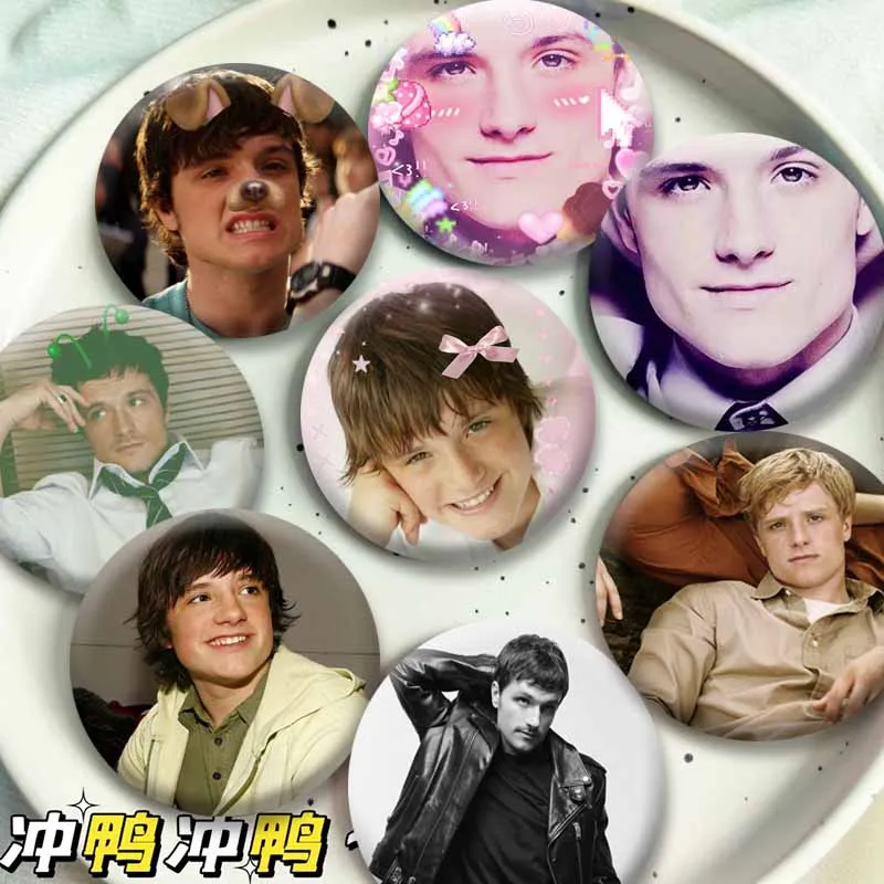 Funny Josh Hutcherson Meme Button Pins Snap-in Round Brooch Handmade Jewelry Badge DIY Bag Shoes Collar Decor Fans Collect Gifts