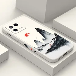 Sunset Red Phone Case For Xiaomi Mi 17 15 14 14T 13 13T 12 12X 12T 12S 11 11T Ultra 10 10T 9 Pro Lite Liquid Silicone Cover