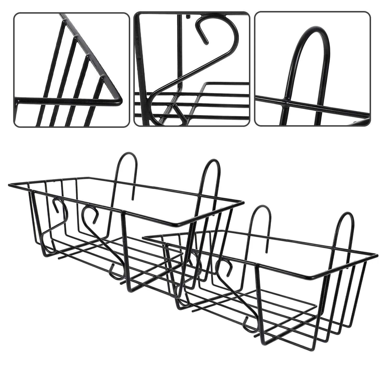 2Pcs Strong Load Bearing Metal Flowerpot Hanging Rack for Balcony Railing Outdoor Plant Holder Hanging Shelf Garden Decor
