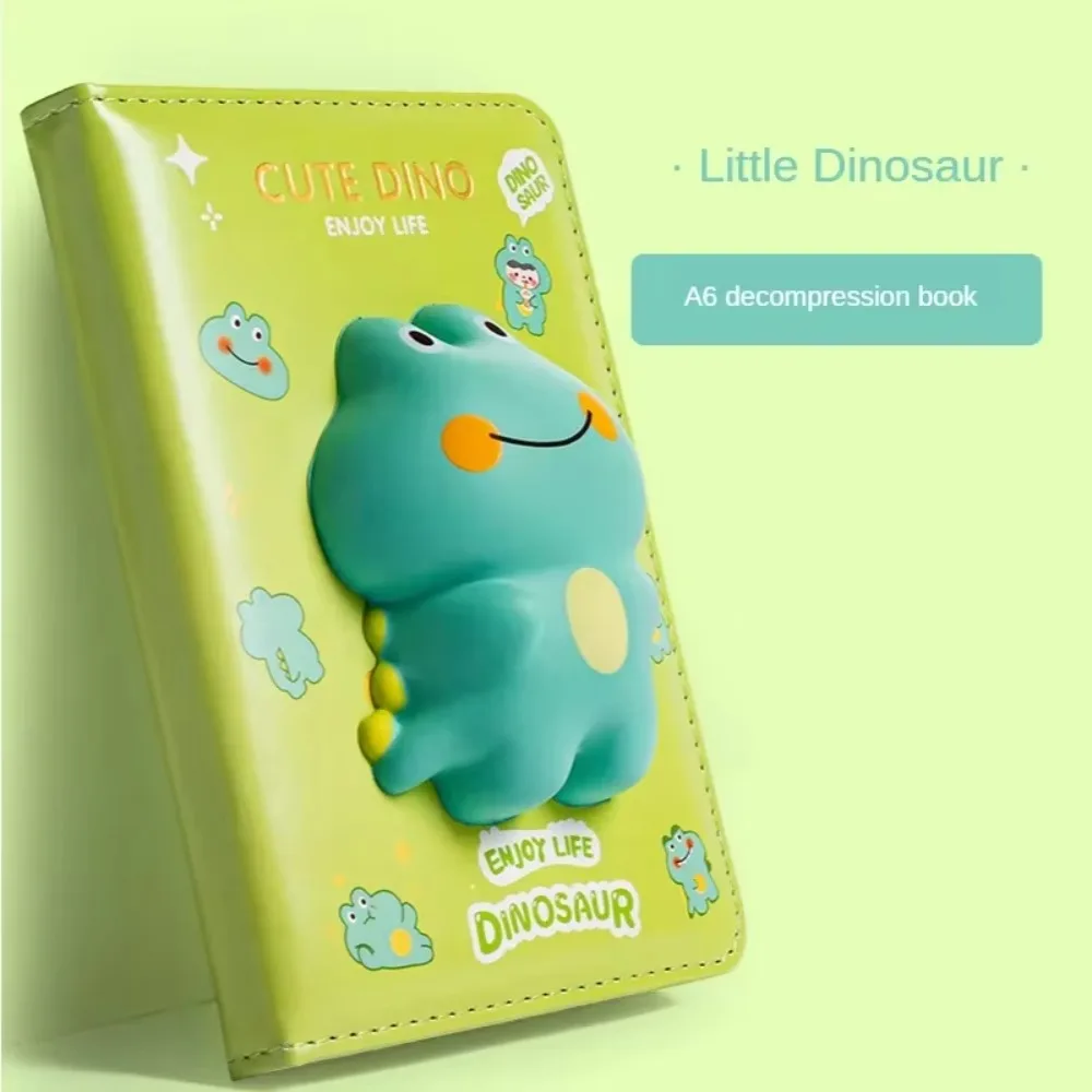 3D Pig Dinosaur Kawaii Reduced Pressure Journal Diary PU Leather Notebook Squeeze Doll Decompression Vent Schedule Planner