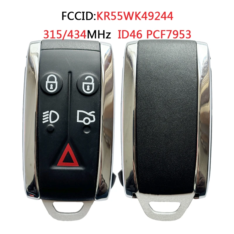 

TXK025006 For Jaguar XF XFR XK XKR 2009-2013 Smart Remote Key 4+1 Button 315/434MHz ID46 PCF7953 Chip FCCID KR55WK49244