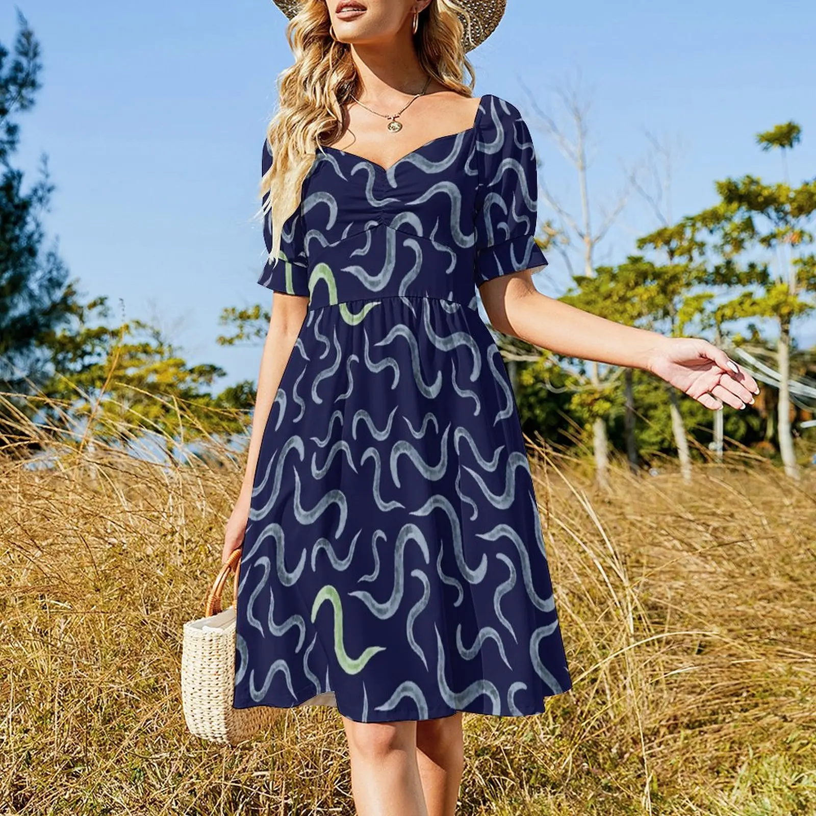 Caenorhabditis elegans Model Organism Biology Pattern Short Sleeved Dress elegant dress Dress