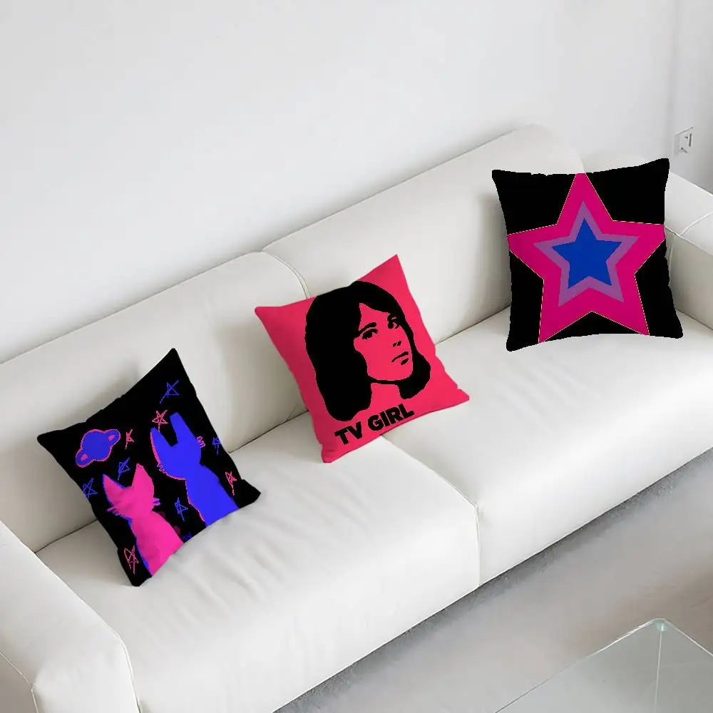 T-Tv Girl Classic Customizable Square Pillowcases, Stylish And Soft, Perfect For Beds, Cars, And Sofas.