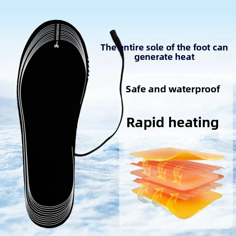 Trimmable Washable USB Rechargeable Heating Insoles Winter Electric Warm Foot Pad Thermal Foot Warmer Home Outdoor Supplies
