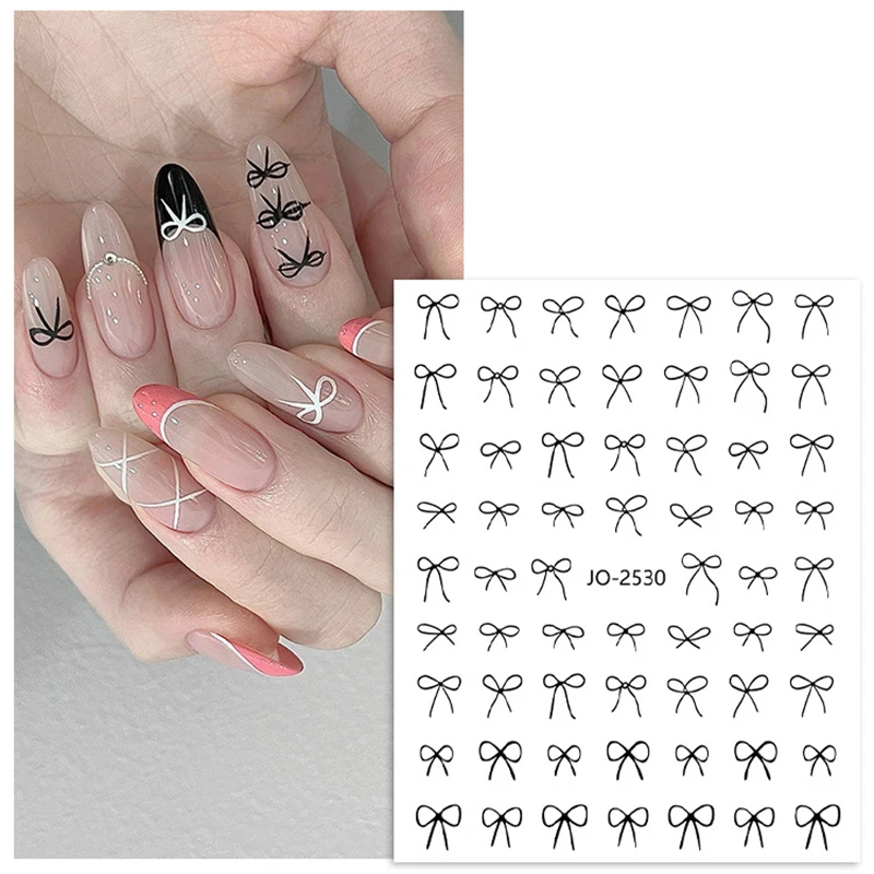 Minimalist ische Linie Bogen Nail Art Aufkleber Aufkleber ultra dünne selbst klebende Nagel aufkleber für Nail Art Dekoration Nagel abziehbilder für Frauen