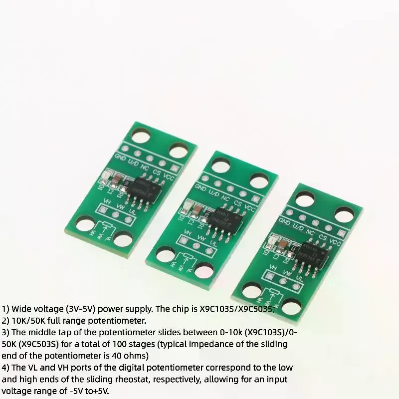 10K 50K Adjustable 100th Order Digital Potentiometer Board Module DC3V-5V For X9C103S X9C503S