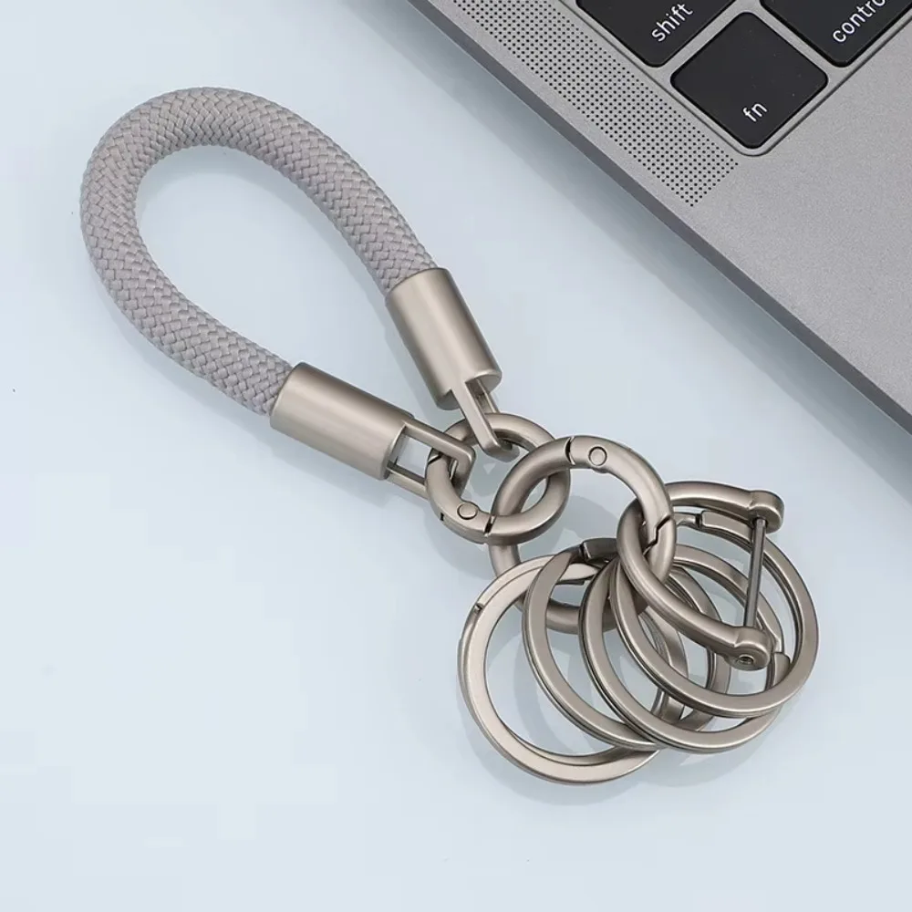 Thickened Rope Woven Rope Keychain Anti-lost Design Metal Quick-hook Metal Quick-hook Keychain Creative Shape Key Chain Pendant