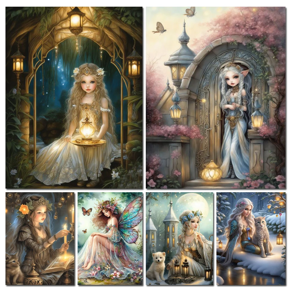 Magic Elf New 2024 DIY 5D Diamond Painting Fairy Full Round Square Diamond Embroidery Fantasy Beauty Mosaic Cross Stitch Kits