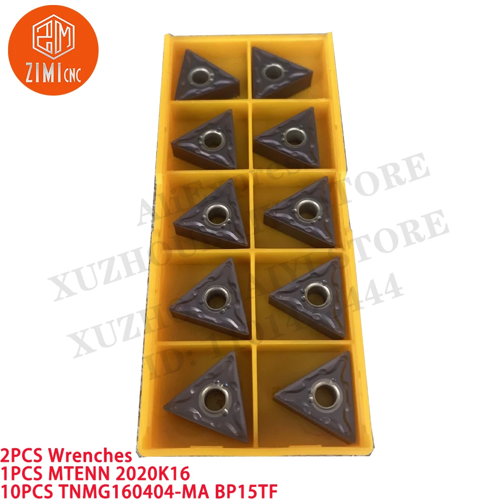 1PCS MTENN 2020K16 Lathe Holder Turning Tool +10PC TNMG160404-MA BP15TF Carbide Inserts CNC metal lathe mechanical cutting tools