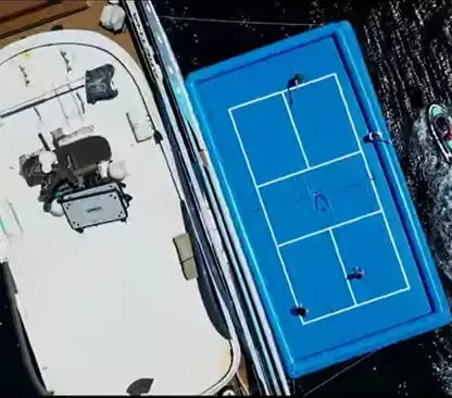 Customize 14x6m Large Floating Inflatable Pickleball Court for Yachtpromote sales