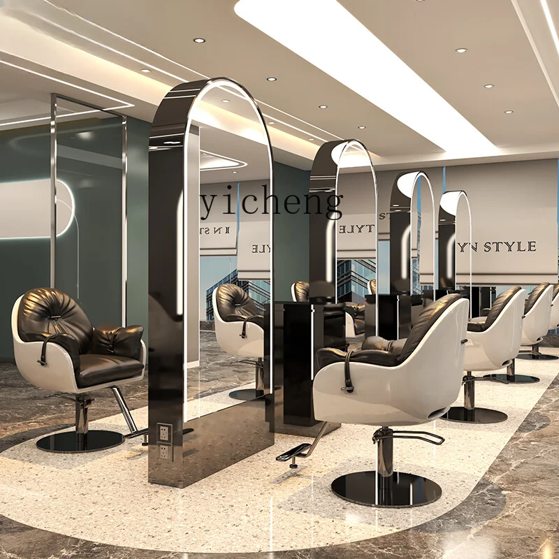 ZC Hair Salon Dressing Table Single-Sided Floor Mirror Barber Shop Mirror Hot Dyeing Hair Cutting Mirror