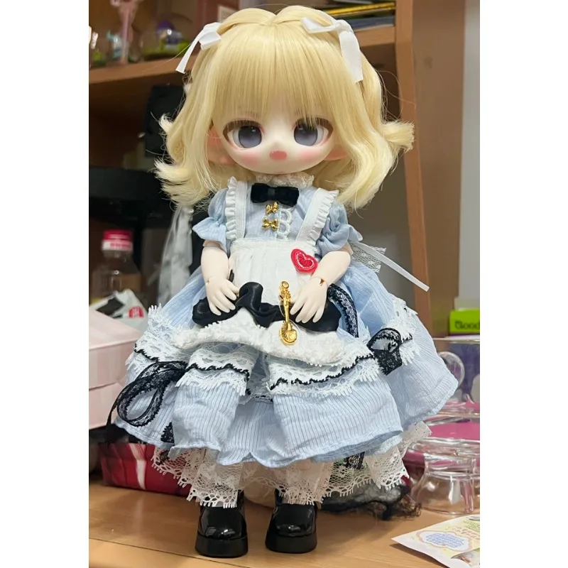 Customize 1/6 Scale Cute Apron Skirt Headwear Crinoline Underpants Clothes Model for BJD Action Figures Doll Collocation