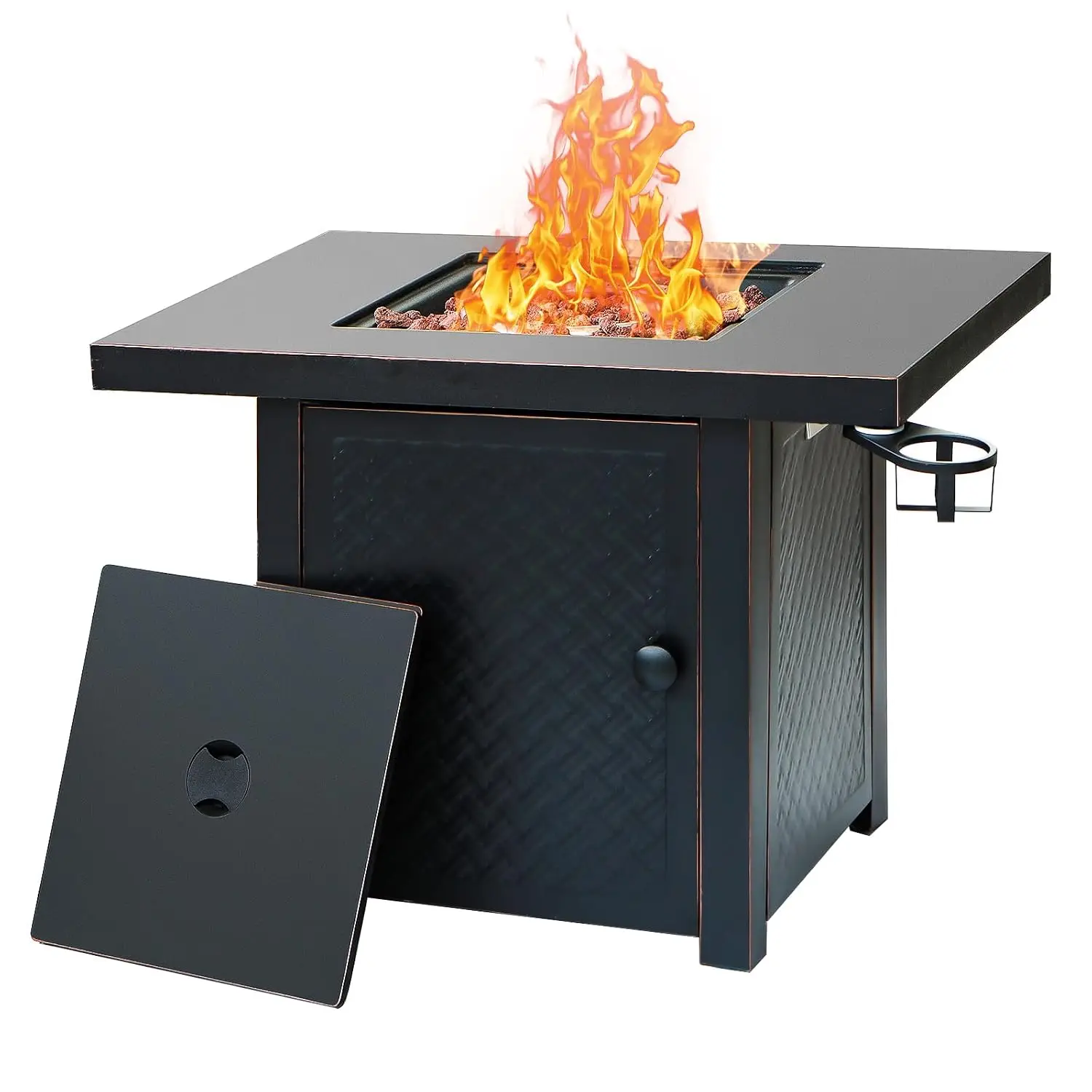 32'' Propane Fire Pit Table with Drink Holders 50000 BTU, Customized