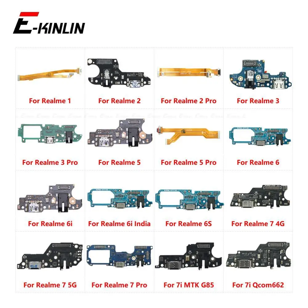 Charger USB Dock Charging Dock Port Board With Mic Flex Cable For OPPO Realme 1 2 3 3i 5 5s 5i 6 6i 6S 7i 7 Pro 4G 5G