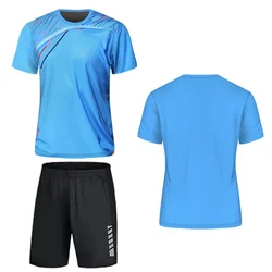 2024 neue Sommer Herren Sweatshirt und Shorts Set Sport T-Shirt für Badminton Laufhemd und Hosen Sport kleidung für Tennis