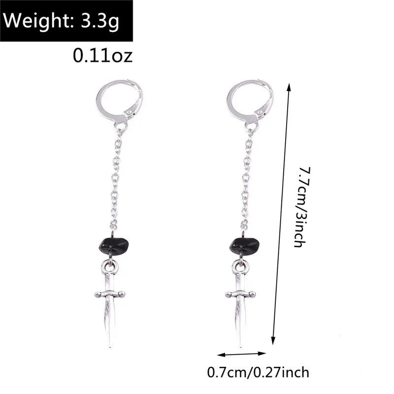 Aihua Große Steampunk Vintage Ägyptische Ankh-Kreuz-Ohrringe für Damen und Herren, Gothic Persönlichkeits-Ohrringe für Damen und Herren, Schmuck – Detail 10