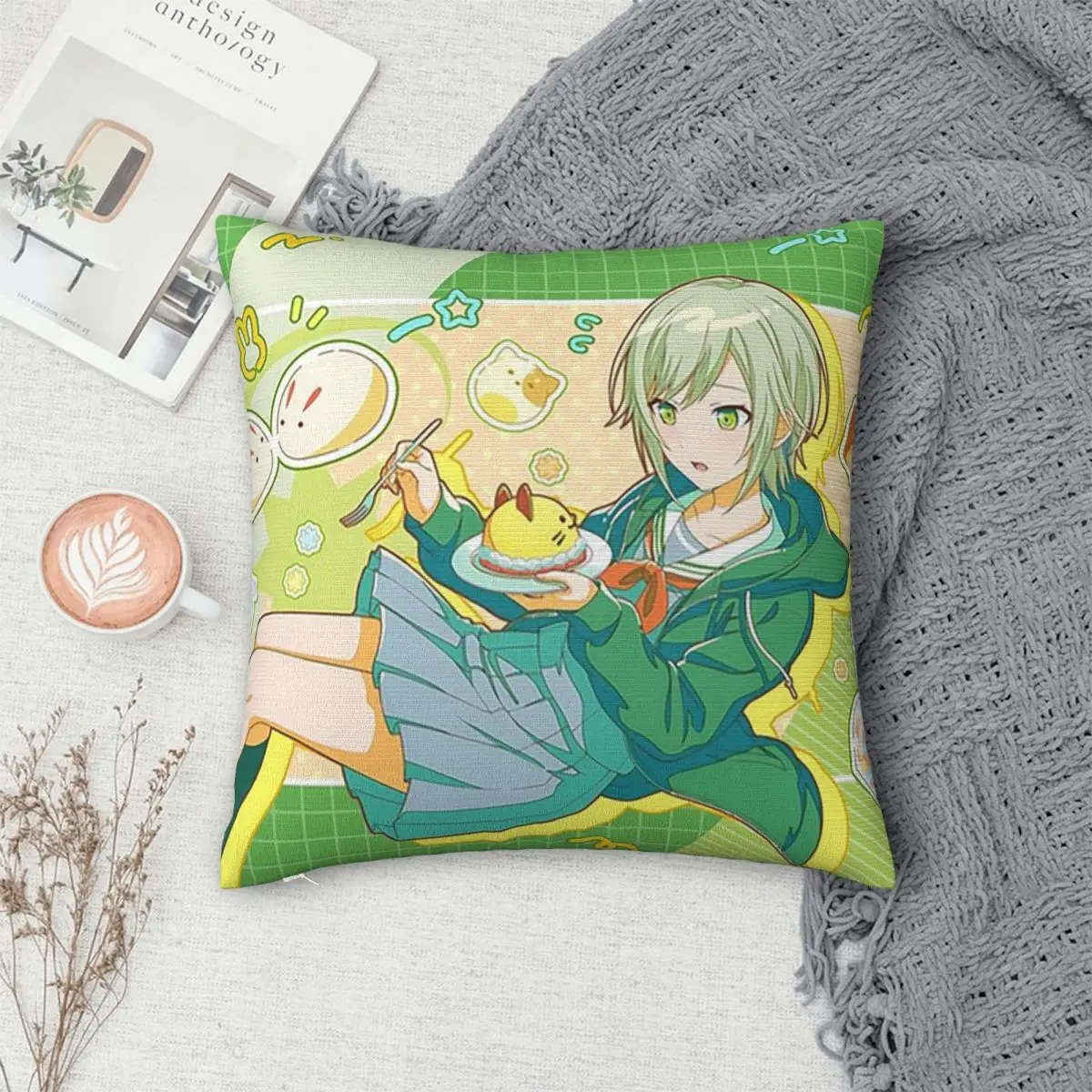 Anime Hinomori Shiho Square Pillowcase Cushion Cover Pillow Case Throw Pillow Cover for Home Bedroom Car