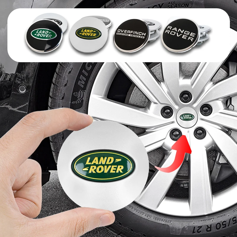 4Pcs Car Wheel Center Cover Hub Cap Auto Accessories For Land Rover Range Rover Evoque Velar Defender Discovery Freelander Land
