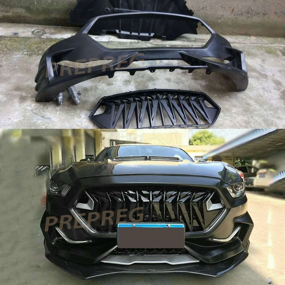 

Carbon Fiber & FRP Front Bumper Lip Spoiler Grills Rear Diffuser For Ford Mustang Coupe 2015-2017 Body Kits Car Accessories