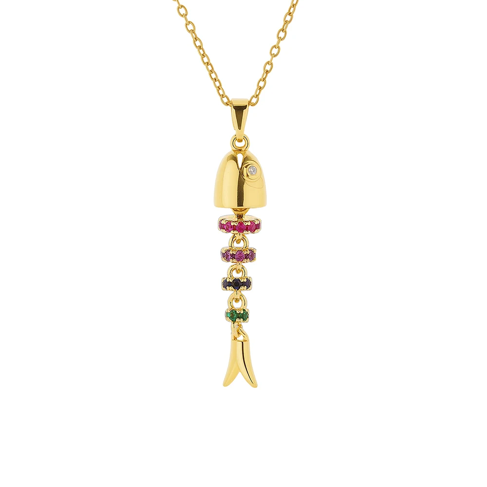 Women's Fashionable Lithium Fish Necklace Light Luxury High-End Stainless Steel Temperament Niche Jewelry Gift