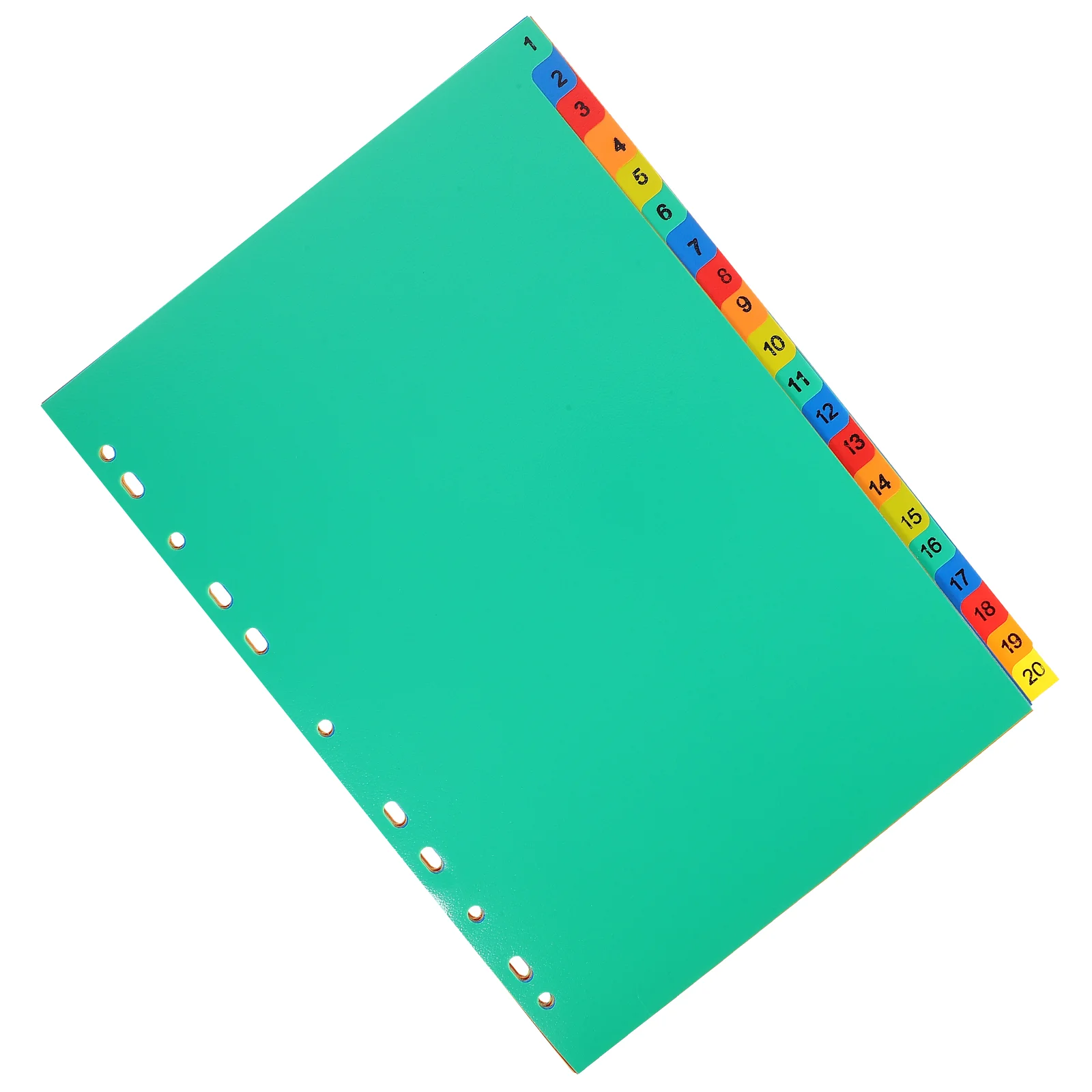 20 Pcs A4 Separated Loose Leaf Plastic Dividers Classification Tabs File Number Notebook Index Pp Binder Notepad Markers